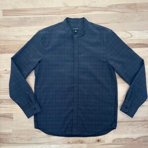 Club Monaco Men’s Zip-Front Plaid Jacket | Stretch Tailored | Medium